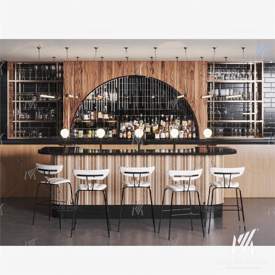 modern bar counter 3d model